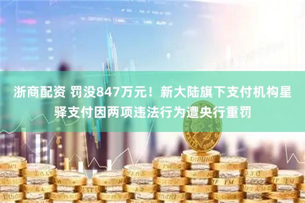 浙商配资 罚没847万元！新大陆旗下支付机构星驿支付因两项违法行为遭央行重罚